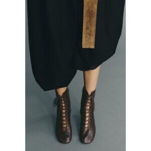 ZARA LEATHER KITTEN ANKLE BOOTS